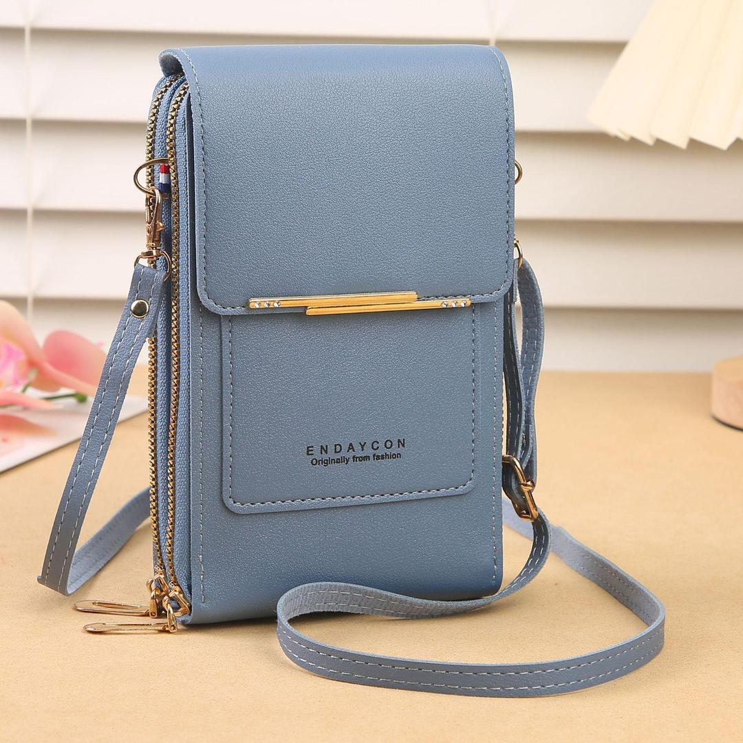 Korean Style Crossbody Bag Multi-function Key Zipper Vertical Wallet For Women