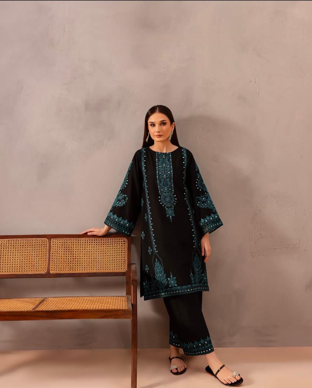 Green embroidery