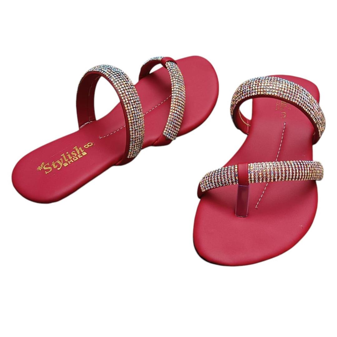 Trendy Women's Maroon PU Leather Flats  Fancy Footwear