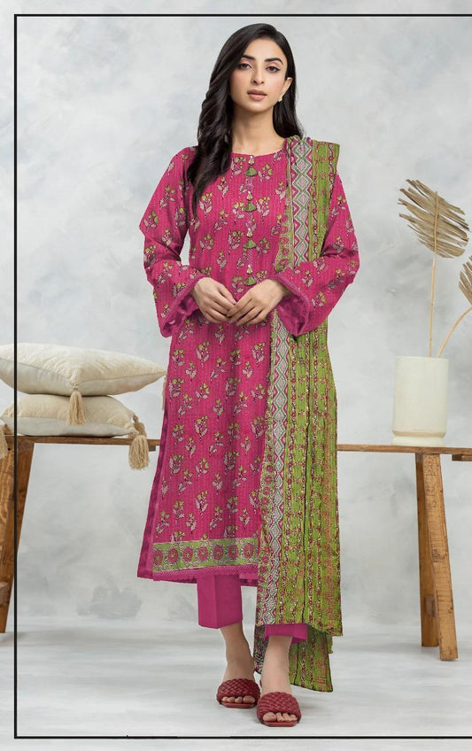 3 Pcs Women's Unstitched Printed Suit
