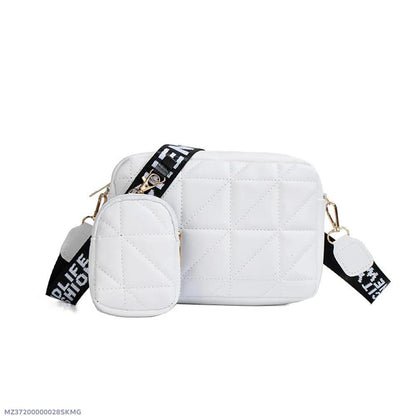Girl's White PU Leather Embroidered Crossbody Bag, C-AR-5 White