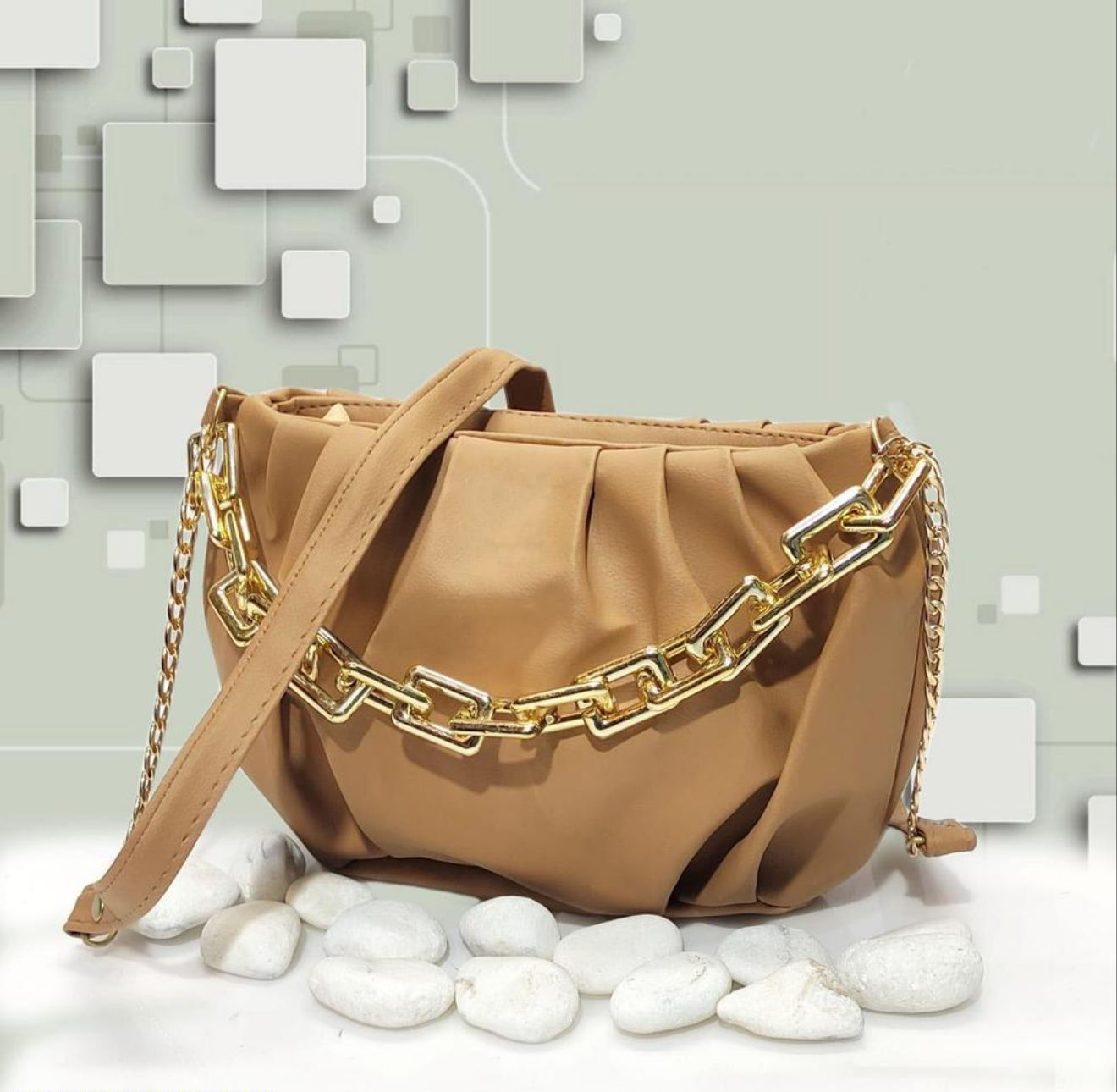 Women's Plain Saddle Crossbody Bag