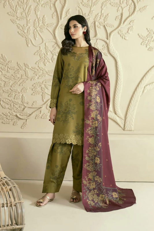 IZNIK lawn digital printed embroidered patch-work unstitced 3pc