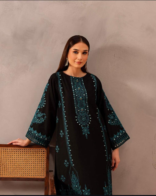Green embroidery
