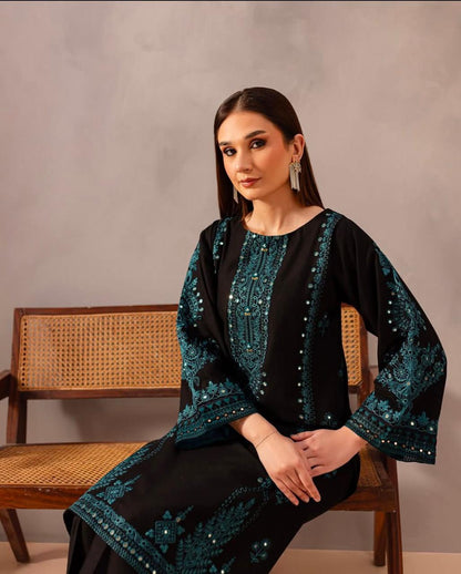 Green embroidery