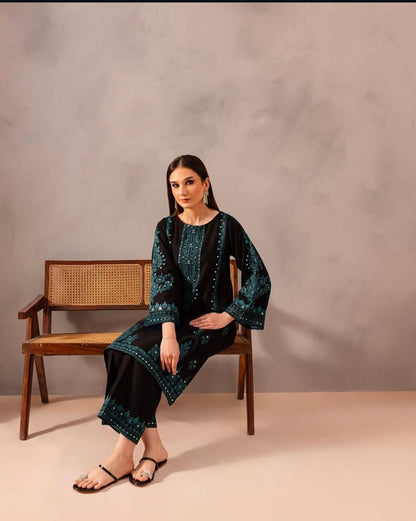 Green embroidery