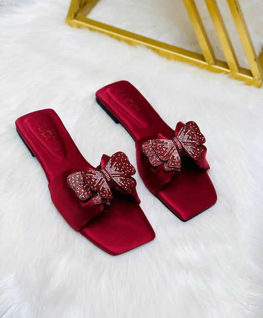 Chic Women's Semi-Formal Red Synthetic Leather Flats