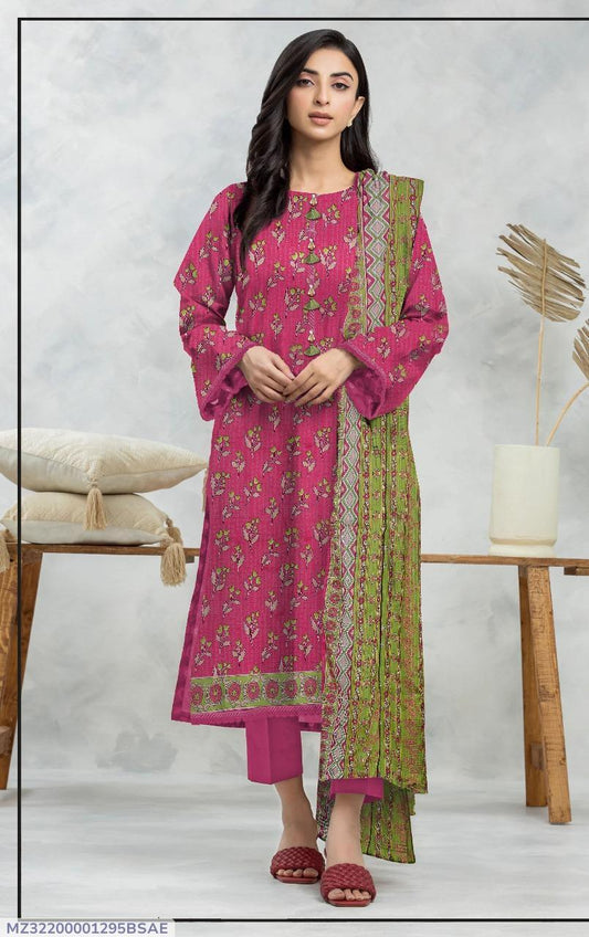 3 Pcs Women's Unstitched Printed Suit