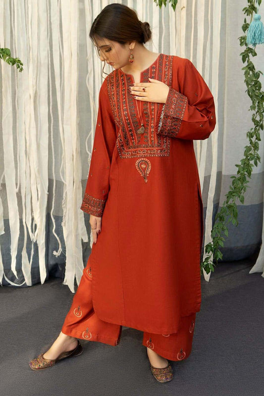 3 Pcs Women's Unstitched Embroidered Suit