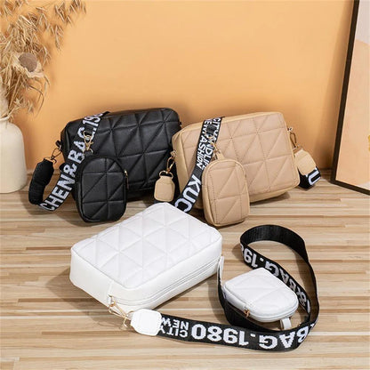 Girl's White PU Leather Embroidered Crossbody Bag, C-AR-5 White