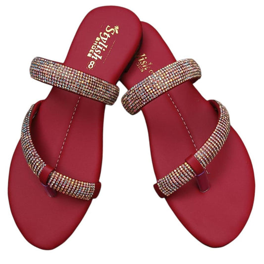 Trendy Women's Maroon PU Leather Flats  Fancy Footwear