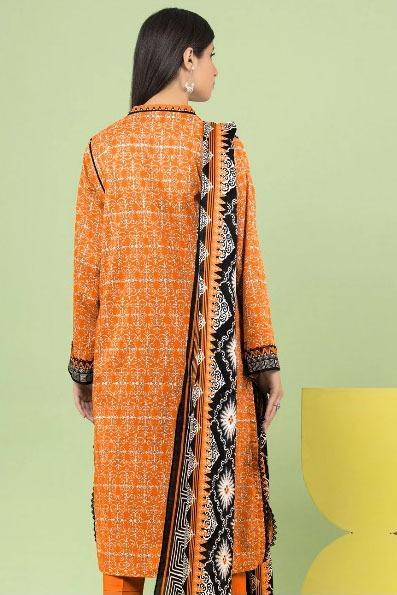 3 Pcs Women's Unstitched Khaddar Printed Suit